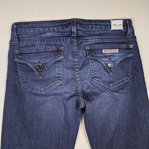 Hudson Ferris Flare Jeans Womens Dark Wash Stretch Denim Flap Pocket Low Rise 27 - Picture 10 of 16